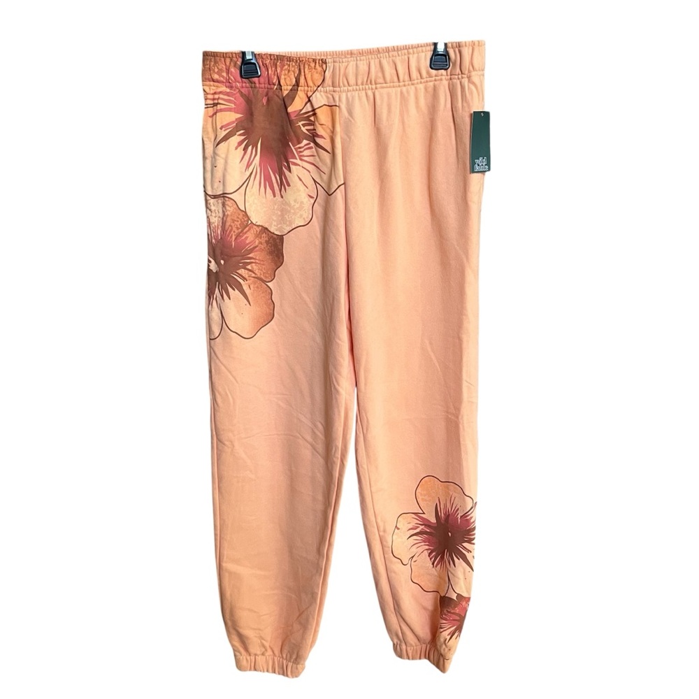 Wild Fable NWT Peach Orange Floral Jogger Sweatpants Women’s Size Medium M